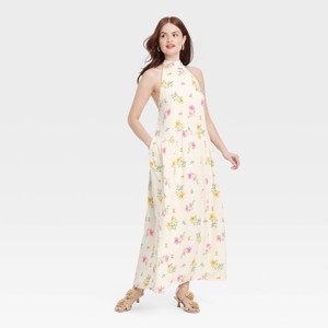 Women's Tie Neck Maxi Dress - A New Day™ - 1 of 3