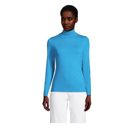 Blue long shop sleeve turtleneck