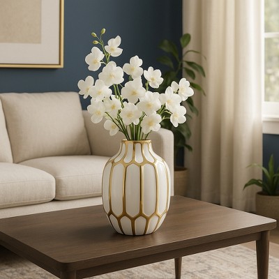Sculptural Ceramic Flower Vase for Office, Living Room Decor, Table, and Bedroom Display - House Decor with Style for Any Space