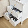 White 3 Drawer Nightstand, Wood Night Stands Side Table With Extra-large Storage Space for Living Room, Bedroom - 2 of 4