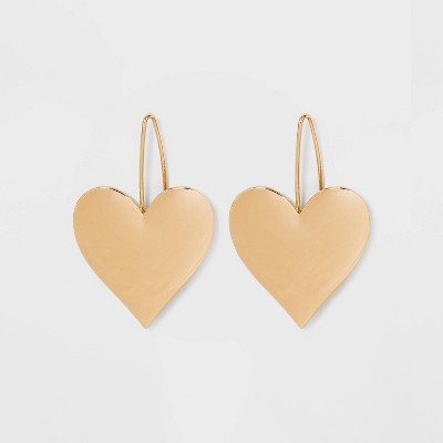 SUGARFIX by BaubleBar Shiny Heart Drop Earrings - Gold