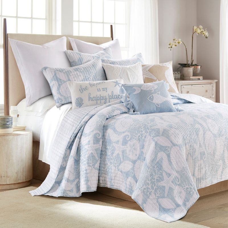 Stillwater Blue Quilt and Pillow Sham Set - Levtex Home, 1 of 6