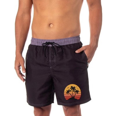 INTIMO Men's Swimming Trunks Pool Waterpark Board Shorts Mesh Netting Elastic Waistband (Small) Black — фото 2