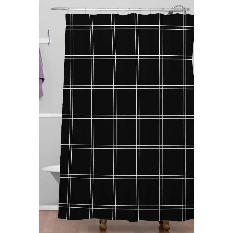 Kelly Haines Minimal Check Shower Curtain Black/White - Deny Designs, 3 of 7