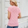Cap Sleeve Chessboard Sweater with Crew Neck Lightweight Soft Knit Tops with Chest Pocket Summer Casual Tops for Women - 2 of 4