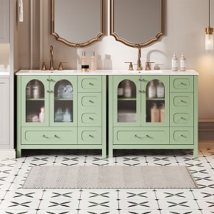 Bella Depot Bathroom Vanity with Sink and Waffle Texture Doors - 1 of 4