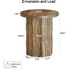 24.8-Inch Round End Table, Farmhouse Side Table with Thickened Tabletop - 3 of 4