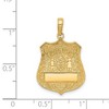 Black Bow Jewelry 14k Yellow Gold Engravable Police Badge Pendant - 4 of 4