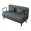 Kumasinova Velvet Convertible Sofa Bed, Tri-Fold Sleeper Sofa with Adjustable Backrest & Pillow, Leisure Chaise Lounge Couch for Living Room - 2 of 4