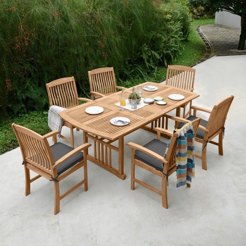 Teak garden table and 4 chairs hot sale