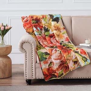 Greenland Home Senna Modern Boho Floral Quilted Throw 50x60-inch - 1 of 3