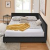 Sapphtopaz Daybed Bed Frame with Tufted Upholstered Sofa Bed with Armrests and Wood Slats Support Beds for Apartment, Bedroom - 3 of 4