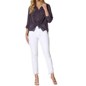 Women's Cupro Cargo Pocket Top - maven west - 1 of 1
