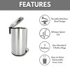 Racxily Bathroom Trash Can, 3.1 Gallon, Stainless Steel Round Step on Garbage Bin, Silver - 4 of 4