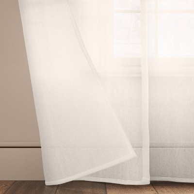 Ivory Light Filtering Polyester Sheer Curtain Panel