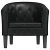 VidaXL Tub Chair Black Faux Leather - 3 of 4