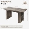 63 Inch Farmhouse Dining Table with 4 Storage Shelves, Seats 4-6, Rustic Wooden Rectangle Kitchen Table for Dining Room, Living Room, Eazy Assembly - 4 of 4