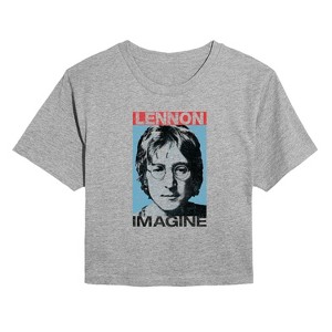 Women's - John Lennon - John Lennon Imagine Cropped Graphic T-Shirt - 1 of 4