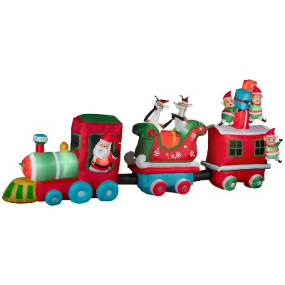 Gemmy Colossal Christmas Inflatable Train, 6.5 ft Tall, Multi