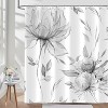 LunaLulinlk Gray Watercolor Floral Shower Curtain - 3 of 4
