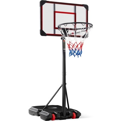 Costway 4.25-10ft Portable Adjustable Basketball Hoop System With 44''  Backboard 2 Nets : Target