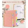 Hardcover Spiral Notebook journal with Removable Dividers Tabs, 300 Pages Leather 5 Subject Notebook College Ruled - 2 of 4