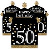 Big Dot of Happiness Adult 50th Birthday - Gold - Treat Box Party Favors - Birthday Party Goodie Gable Boxes - Set of 12 - 2 of 4