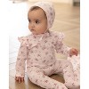 MiniMoi 3 Piece Baby Girls Mini-Ribbed Cotton Rich Ruffled-Sleeve Floral Footie Set - 2 of 4
