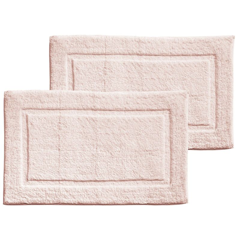 mDesign 100% Cotton Bath Mat, Hotel-Style Bathroom Floor Rug, 2 Pack, 1 of 8