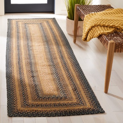 Handmade Braided Natural and Sage Reversible Runner Rug