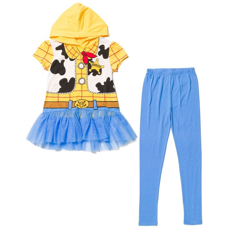 Disney Minnie Mouse Winnie the Pooh Pixar Toy Story Mickey Mouse Baby Girls Cosplay T-Shirt Dress and Leggings Outfit Set Infant, 1 of 8