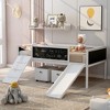 VYNXARIA Twin Size Wooden Loft Bed with Two Storage Boxes - Elegant White Finish - 2 of 4
