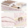Large Quilted Cotton Cosmetic Bag Set (2Pcs) – Women Girls Travel Makeup Pouch - 3 of 4