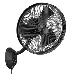 Honeywell Outdoor Wall Mount Oscillating Fan with Remote, Strong Airflow, 3 Speeds, 80 Degree Oscillation, 18 Inch Corded Electric, Matte Black - 1 of 4
