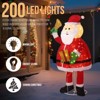 Angel Sar 6FT Lighted Santa Claus with Bell Christmas Decoration, Pull-Up Santa with 200 Warm White LEDs, Outdoor Indoor Holiday Display - 4 of 4