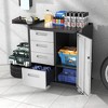 Munora - Lockable Rolling Tool Cabinet with 4 Drawers & Adjustable Shelf - 16.54"D x 29.53"W x 34.66"H - Black/Grey - 2 of 4