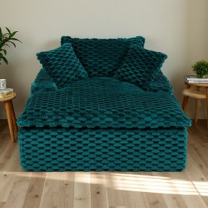 51" Turtle Fleece Single Sofa with Pillows & Backrest - 1 of 4