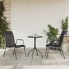 vidaXL 3 Piece Garden and Patio Dining Set - Elegant Black Steel Construction, Comfortable Ergonomic Design, Weather-Resistant Textilene Fabric - 2 of 4