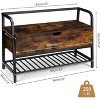 Shoe Storage Bench, Vintage Entryway Storage Bench with Storage Box, Shoe Rack with Hidden Compartment, Shoe Bench Organizer ,Rustic Brown - 3 of 4