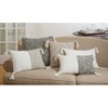 20"x20" Oversize Solid Tasseled Square Throw Pillow Black - Saro Lifestyle: Cotton, Zipper Closure, Indoor Use - 3 of 3