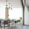 LNC 15" Square Cage Modern Outdoor Pendant Lamp Matte Black: Weather-Resistant, Glass Shade, E26 Socket, 60W - 3 of 4