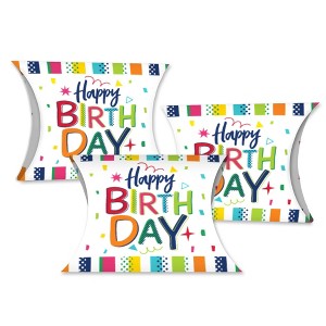 Big Dot of Happiness Cheerful Happy Birthday - Favor Gift Boxes - Colorful Birthday Party Petite Pillow Boxes - Set of 20 - 1 of 4