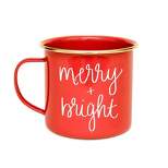 Sweet Water Decor Merry and Bright Red Metal Coffee Mug -18oz 