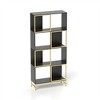 4 Tier Bookshelf, Modern Bookcase for CDs Books Movies, Asymmetrical Book Storage Organizer Space-Saving - 2 of 4