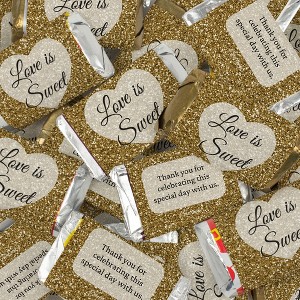Wedding Party Wrapped Assorted Chocolate Miniature Bars - Heart Glitter - 1 of 4