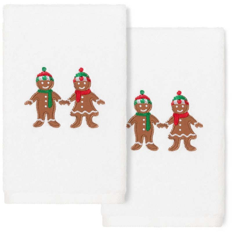 2pc Gingerbread Hand Towel Set White - Linum Home Textiles, 4 of 6