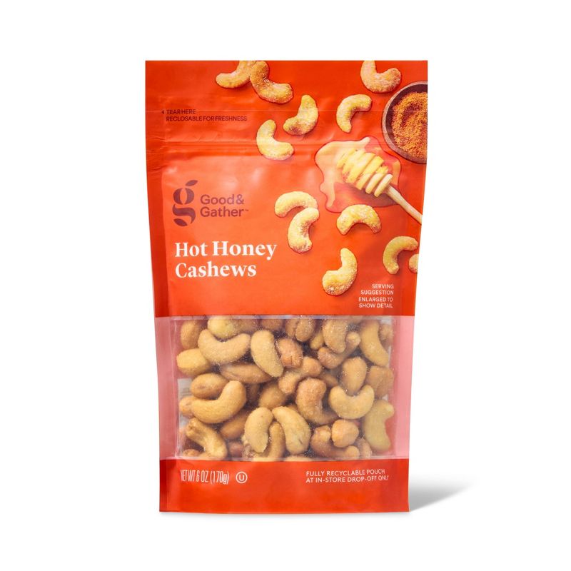 Hot Honey Cashews - 6oz - Good &#38; Gather&#8482;, 1 of 7