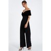 QUIZ Women's Velvet and Scuba Crepe Bardot Jumpsuit - 3 of 4