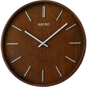 Seiko 13" Maddox Wooden Wall Clock, Brown - 1 of 4