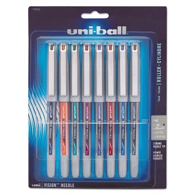 uni-ball Vision Needle Roller Ball Stick Liquid Pen Assorted Ink Fine 8/Set 1734916